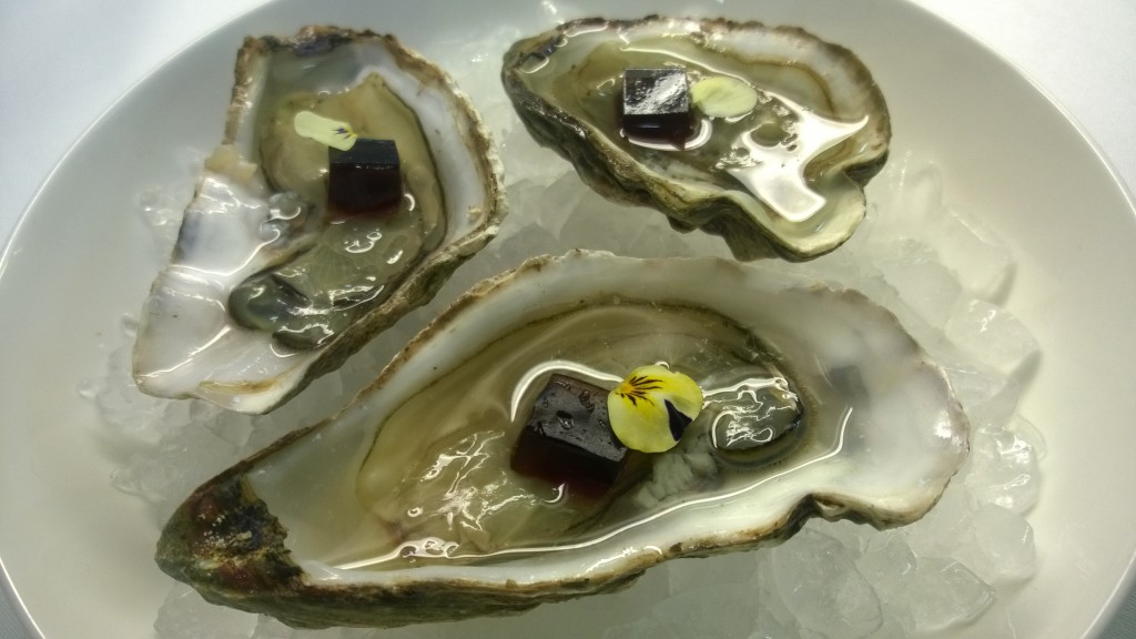 Donegal oysters with Guinness & whiskey jelly