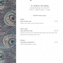 St George's Day Menu at aqua shard