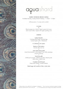 Sample aqua shard weekend brunch menu copy