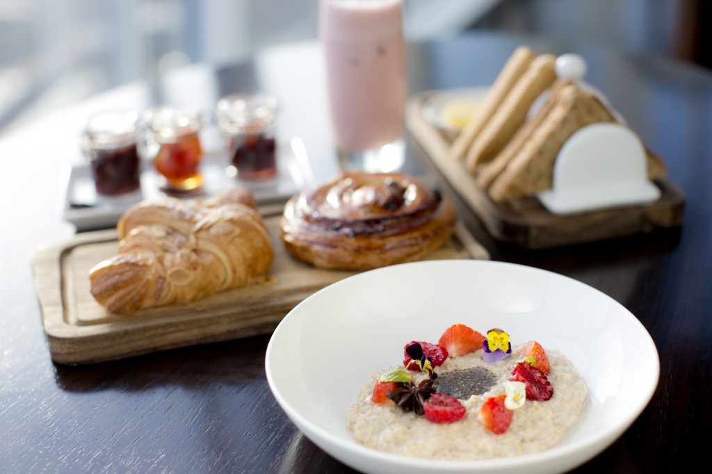 Aberdeenshore stone-ground oatmeal prridge with chia seeds at aqua shard