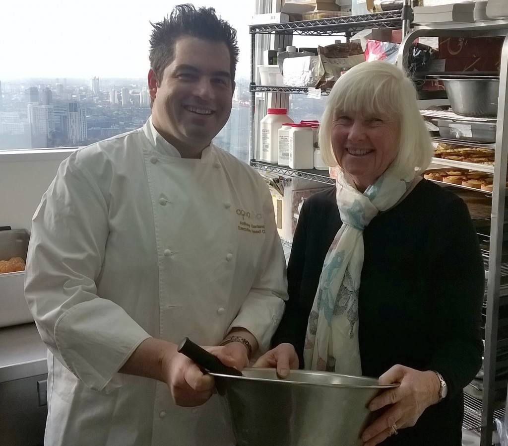 Anthony Garlando gets a lesson in Yorkshire pudding making from Jean Wiltshire