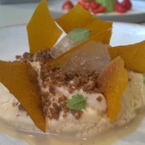 Maple cream, oatmeal crumb, carrot puree, iced lemon thyme